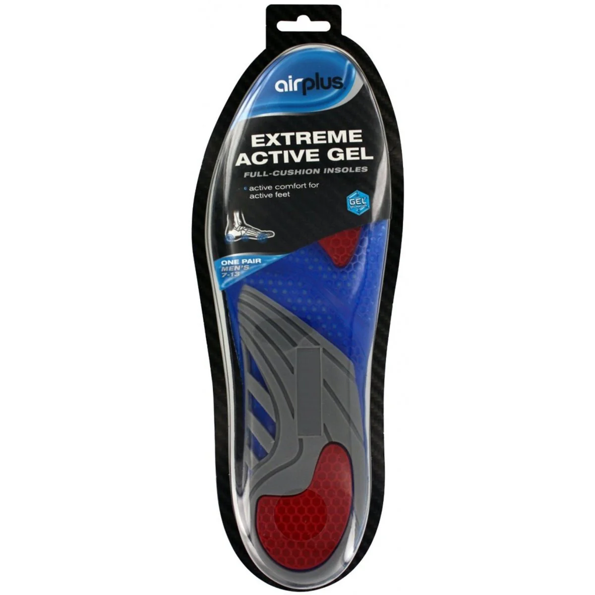 Airplus Men's Size 7-13 Extreme Active Breathable Lightweight Gel Shoe Insole