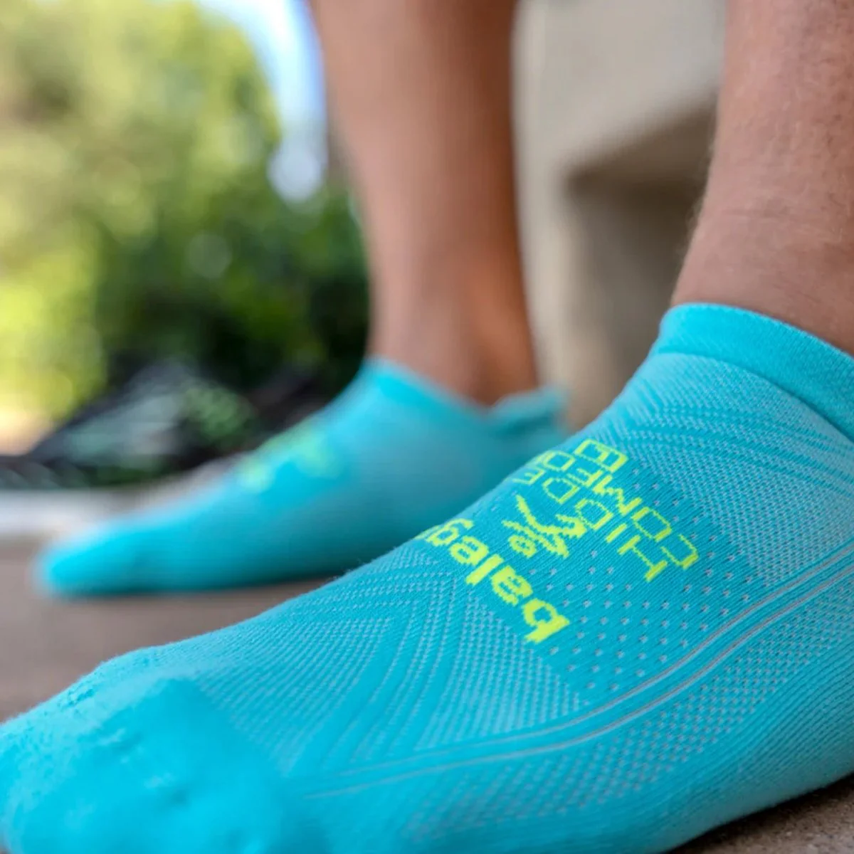 Balega Hidden Comfort No Show Socks, Neon Blue, 3 Pack - Image 3