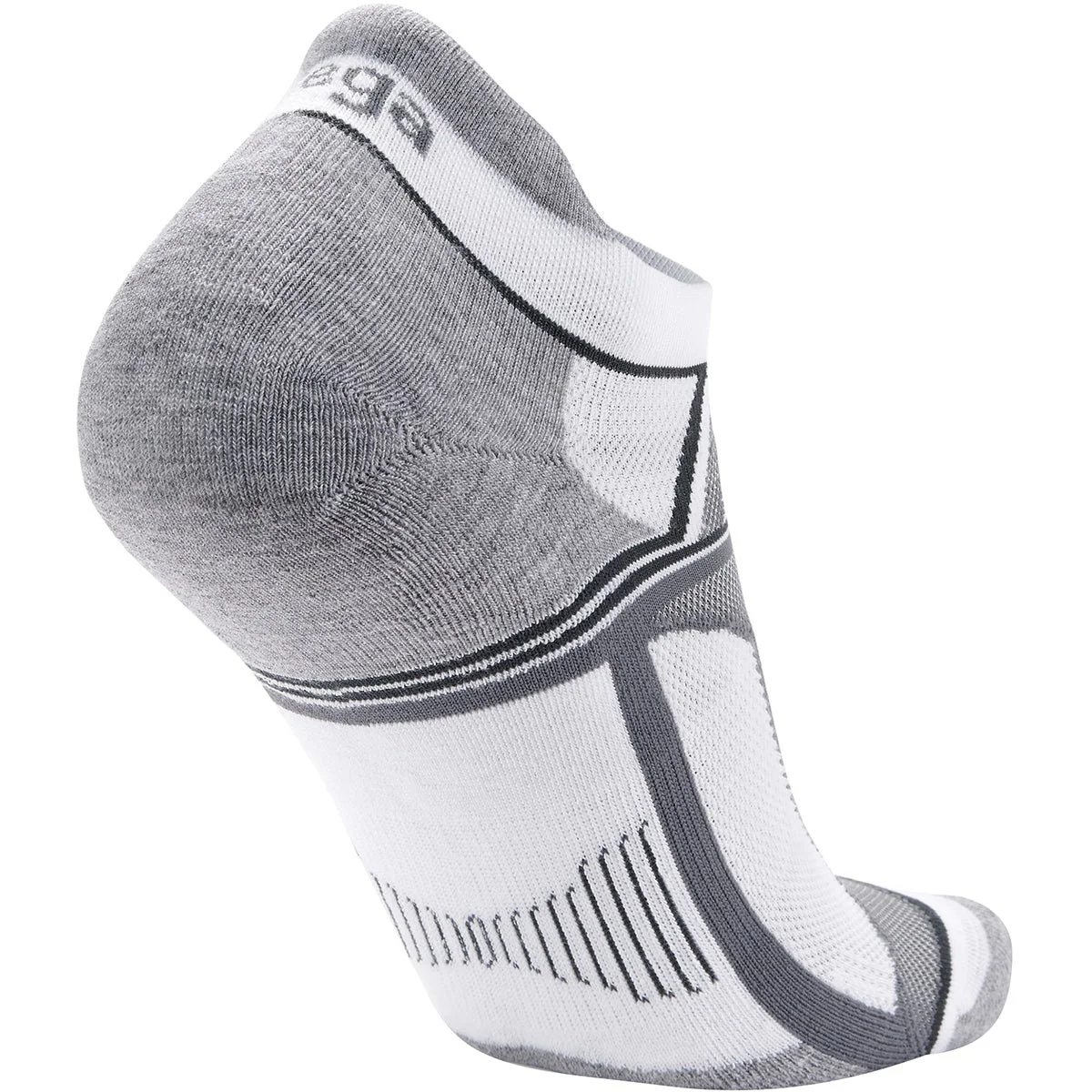Balega Hidden Contour Recycled No Show Running Socks - White/Gray - Image 3