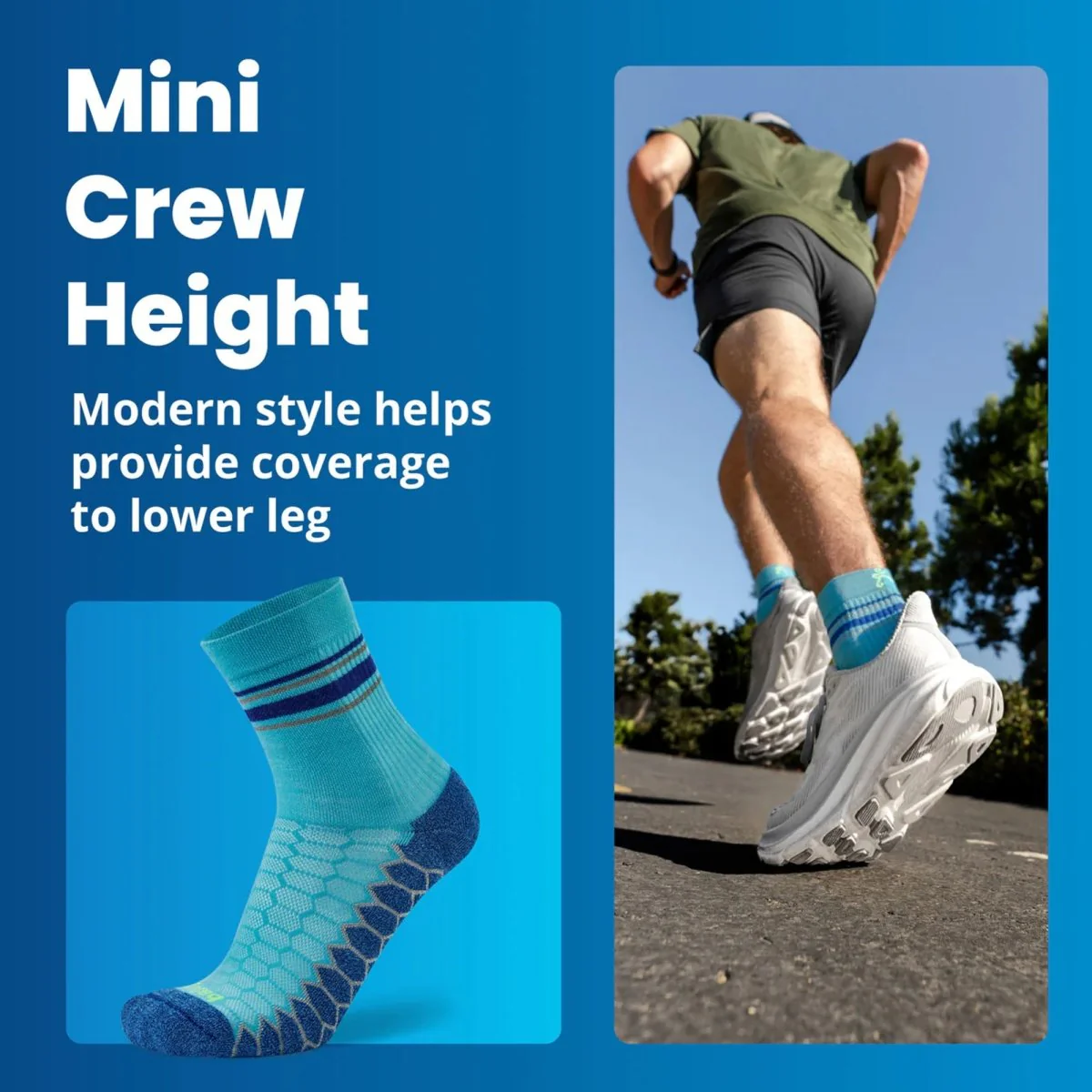 Balega Hidden Dry Mini Crew, Teal - Image 3