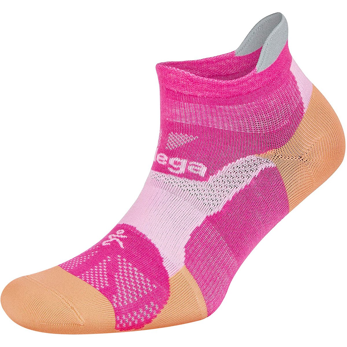 Balega Hidden Dry No Show Running Socks - Electric Pink/Peach