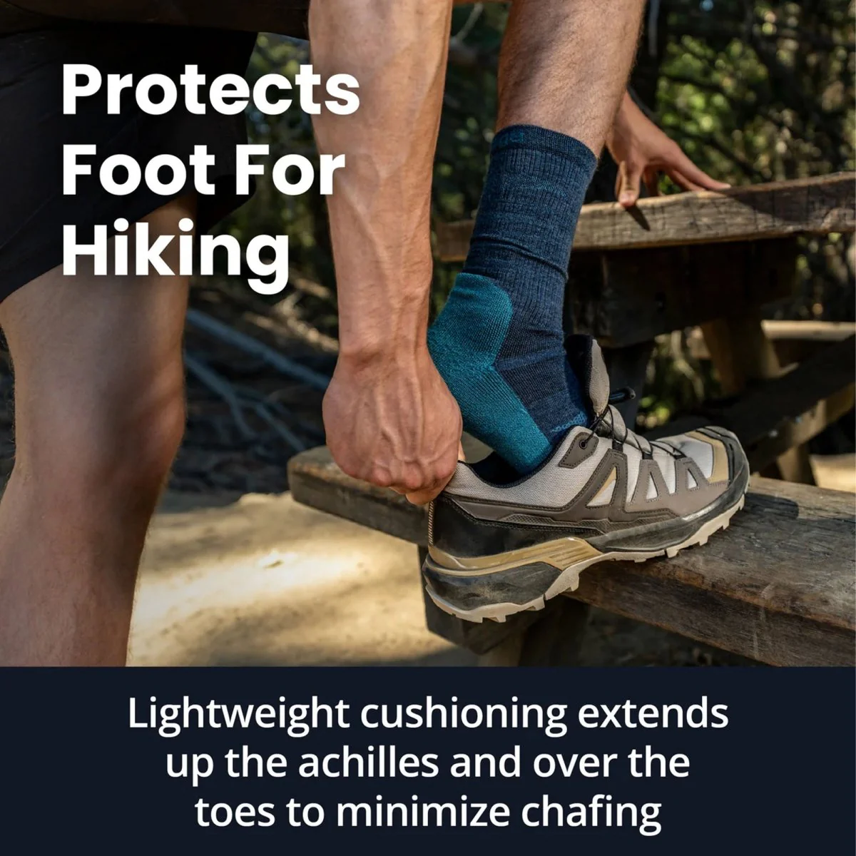 Balega Hike Crew Socks, Suede Jet - Image 5