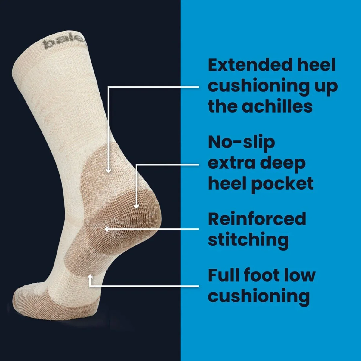 Balega Hike Crew Socks, White Oak - Image 8