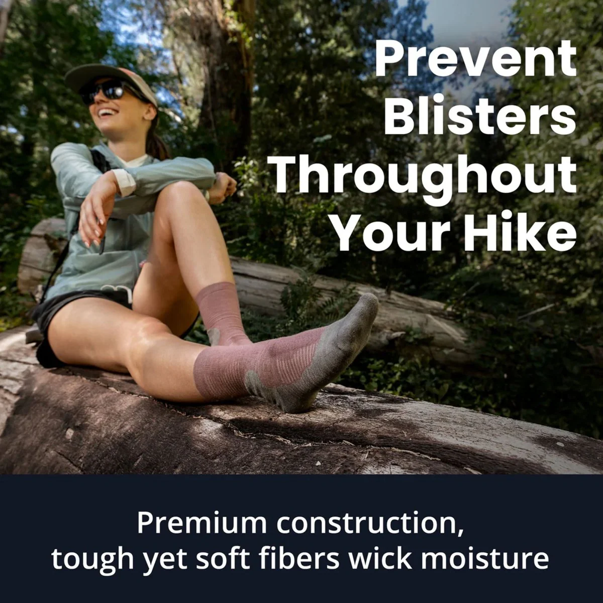 Balega Hike Performance Crew Socks, Fossil - Image 2