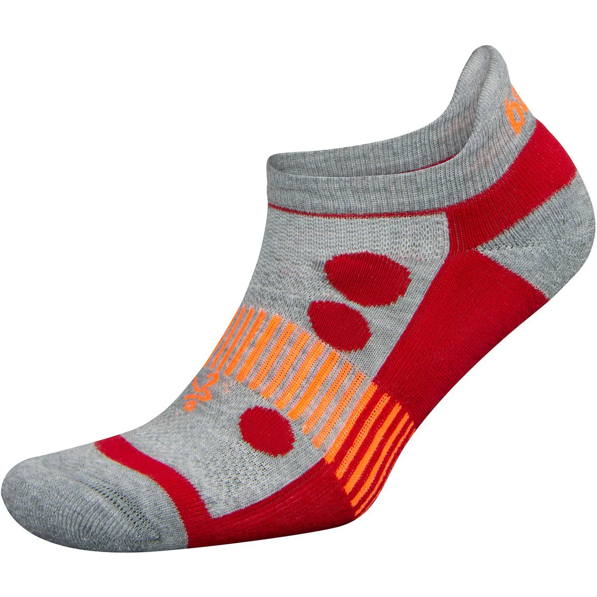 Balega Kids Hidden Cool 2 No Show Running Socks - Midgray/Red