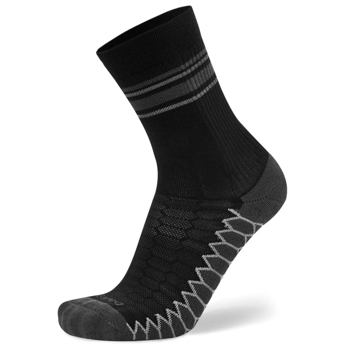 Balega Silver Mini Crew Socks, Black