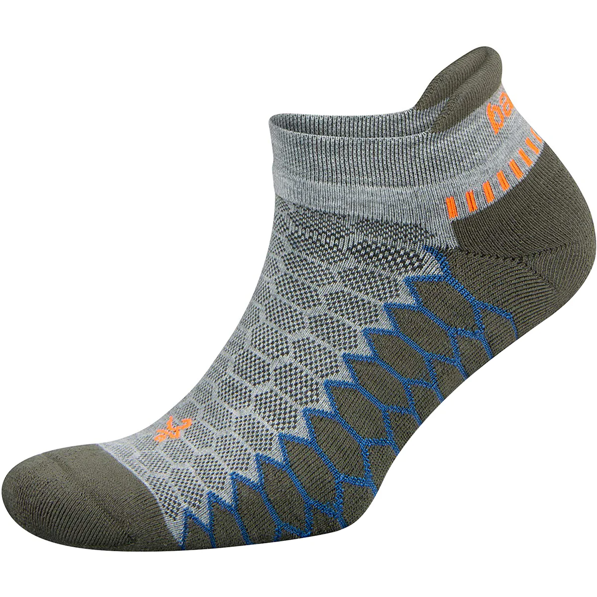 Balega Silver No Show Running Socks - Midgray/Green Pepper