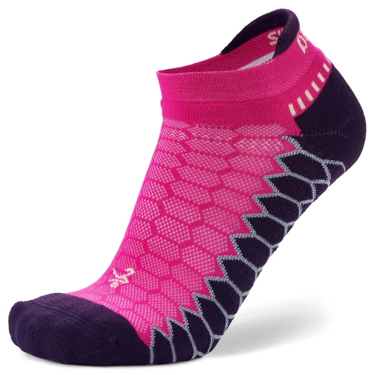 Balega Silver No Show Tab, Electric Pink