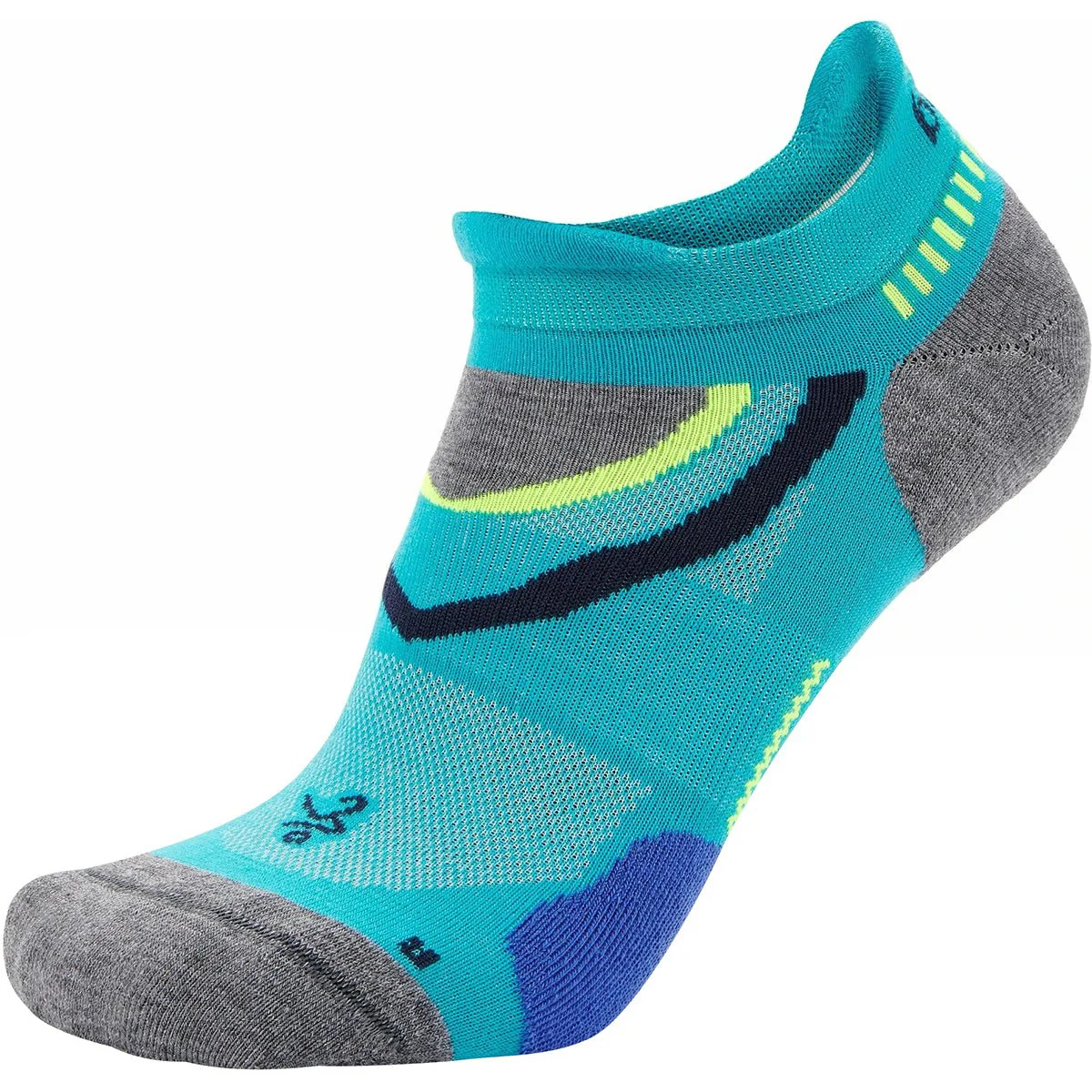 Balega Ultra Glide No Show Running Socks - Lake Blue/Gray Heather