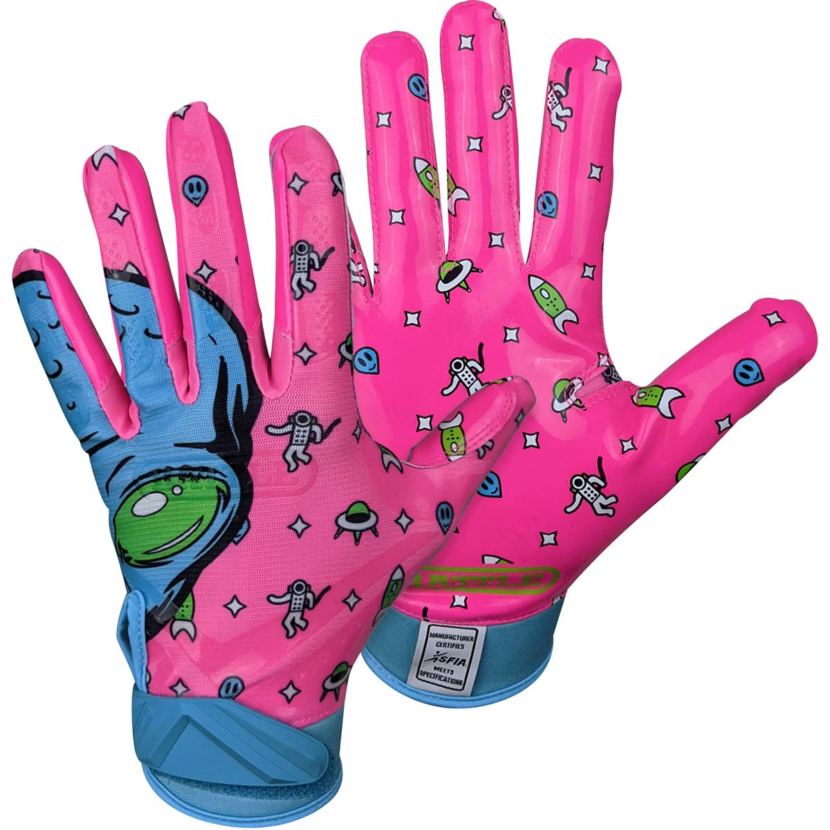 Battle Sports Adult Alien Cloaked Football Receiver Gloves - Pink - Image 2