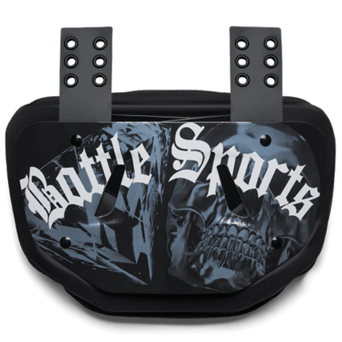 Battle Sports  Adult Backplate "Chrome Skulls" - Black/White - Image 2