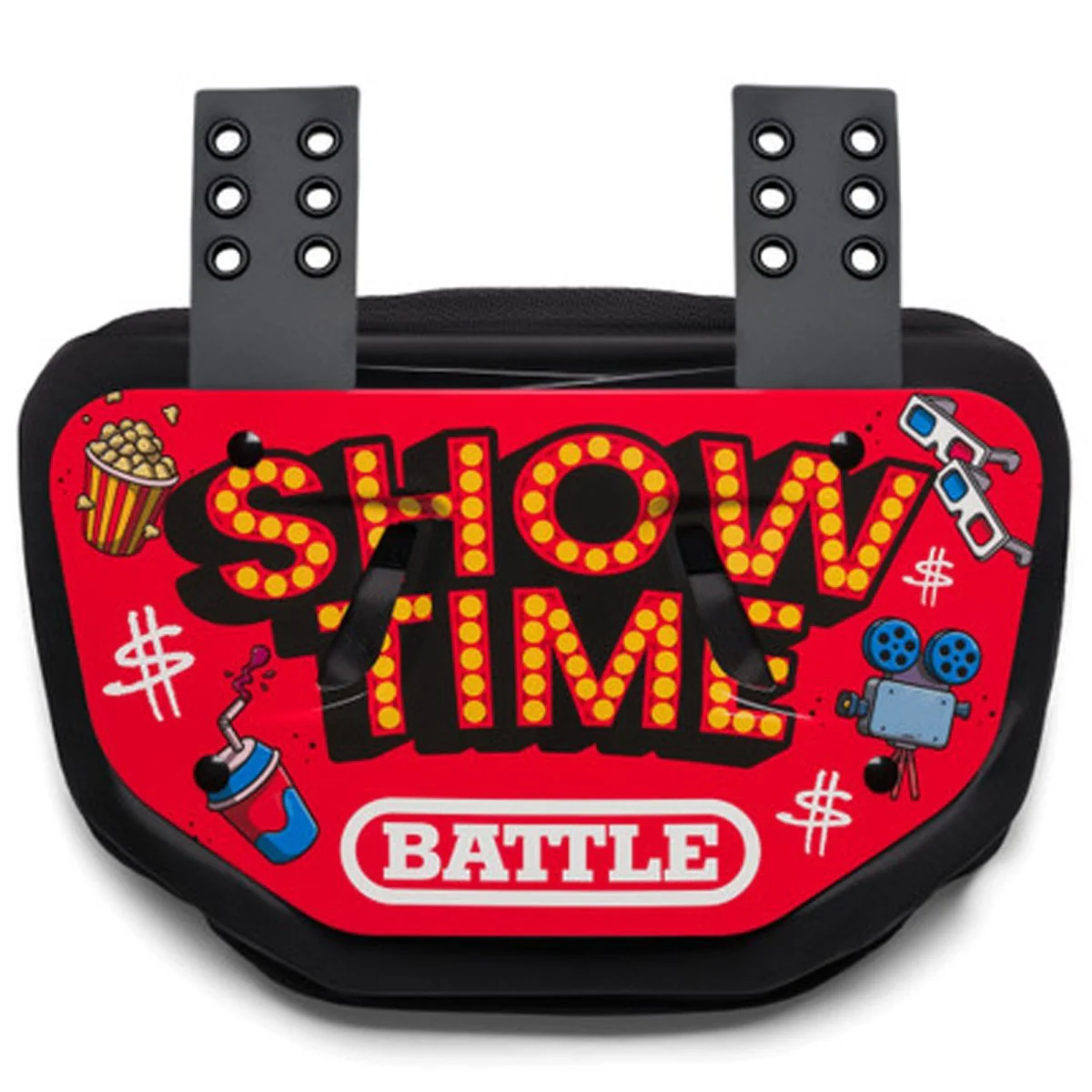 Battle Sports  Adult Backplate  "Showtime" - Red - Image 2