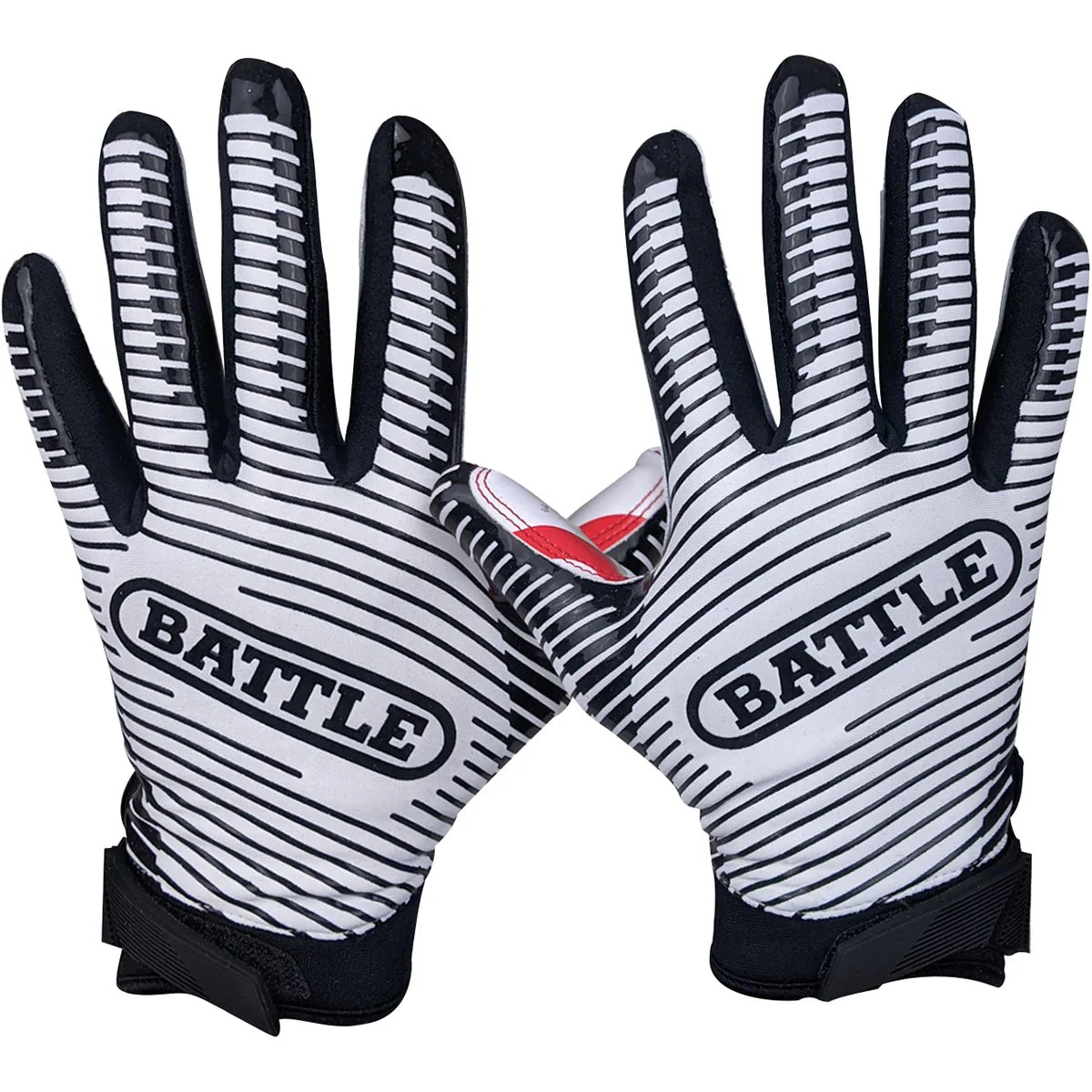 Battle Sports Adult Beware Of Dog Doom 1.0 Football Receiver Gloves- Red - Image 3