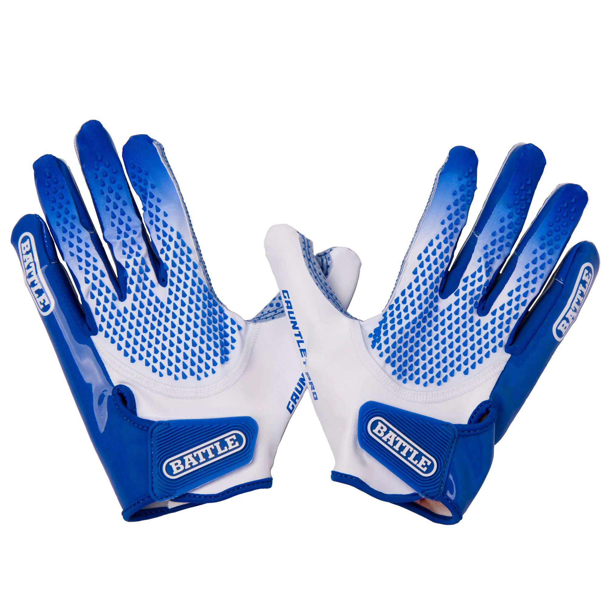 Battle Sports Adult Gauntlet Pro Receiver Football Glove - Royal/White - Image 3
