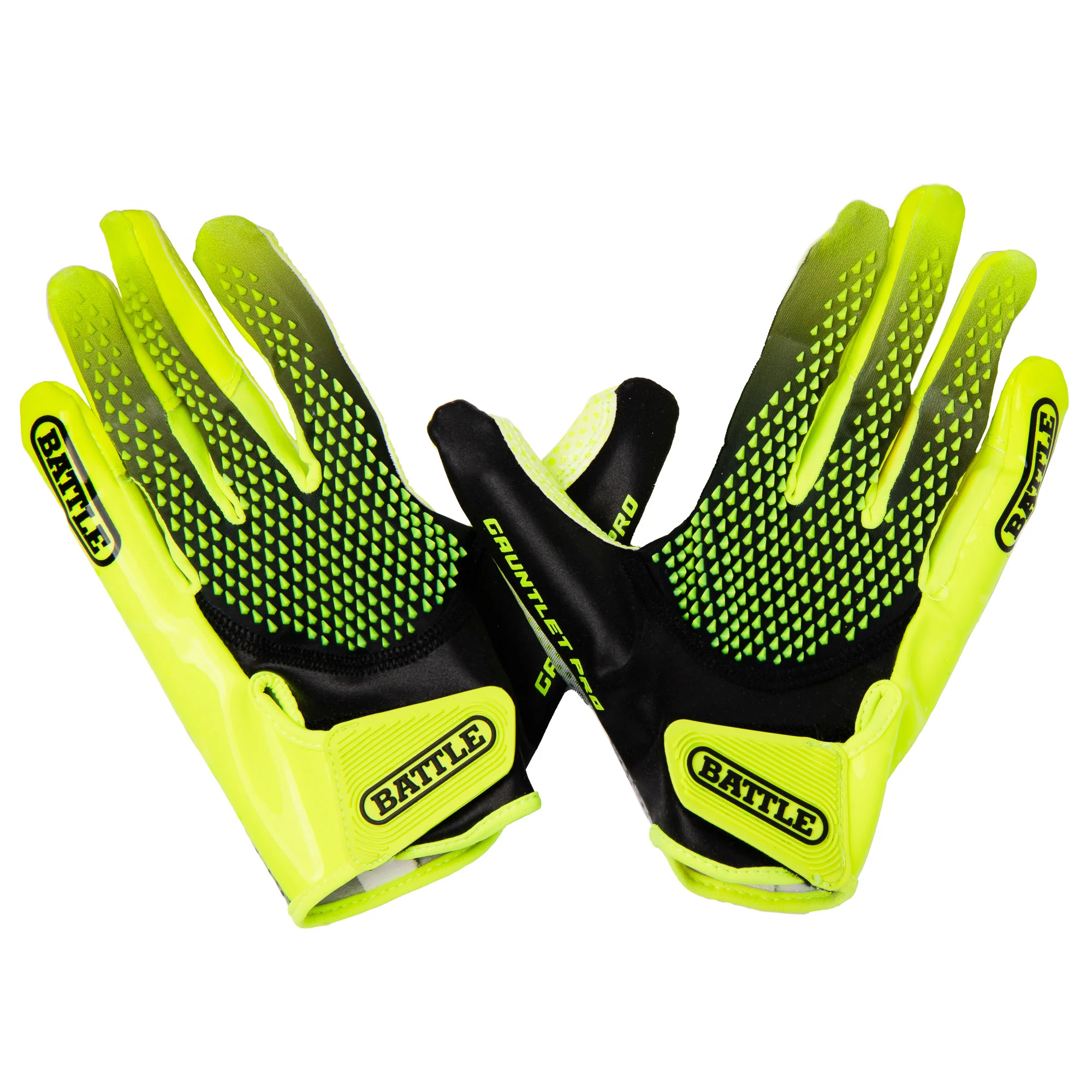 Battle Sports Adult Gauntlet Pro Receiver Football Glove - Safety Yellow/Black - Image 3