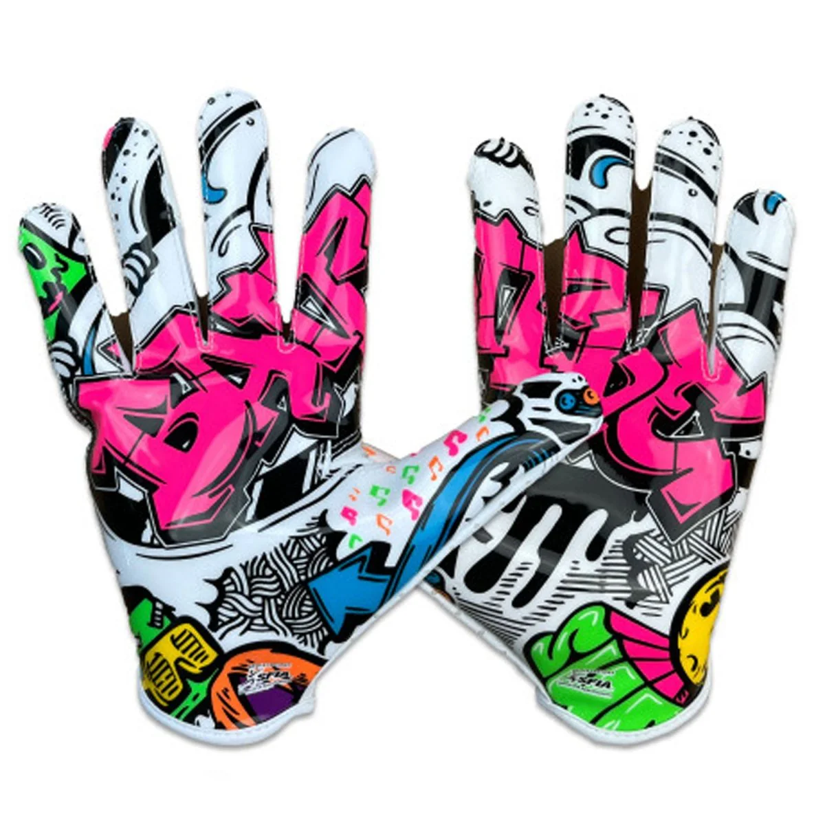 Battle Sports Adult "Graffiti" Doom Speed Receiver Football Gloves - Image 3