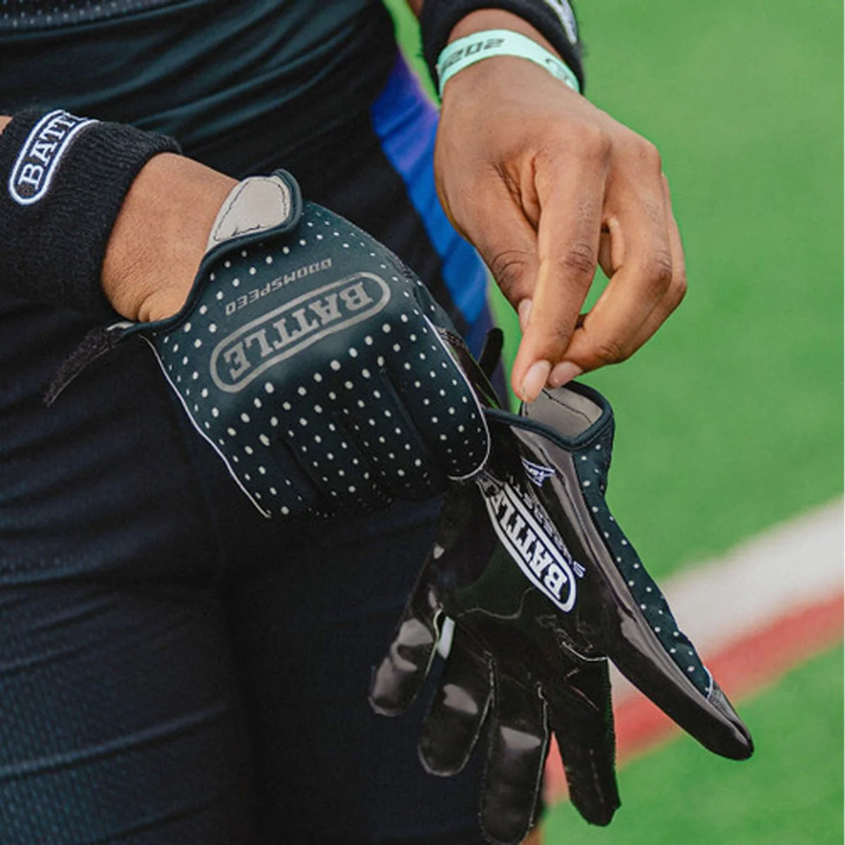Battle Sports Adult "Graffiti" Doom Speed Receiver Football Gloves - Image 4