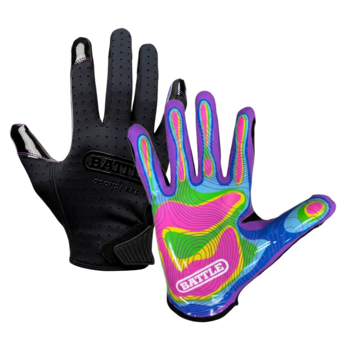 Battle Sports Adult "Heat Map" Doom Speed Receiver Football Gloves, Black