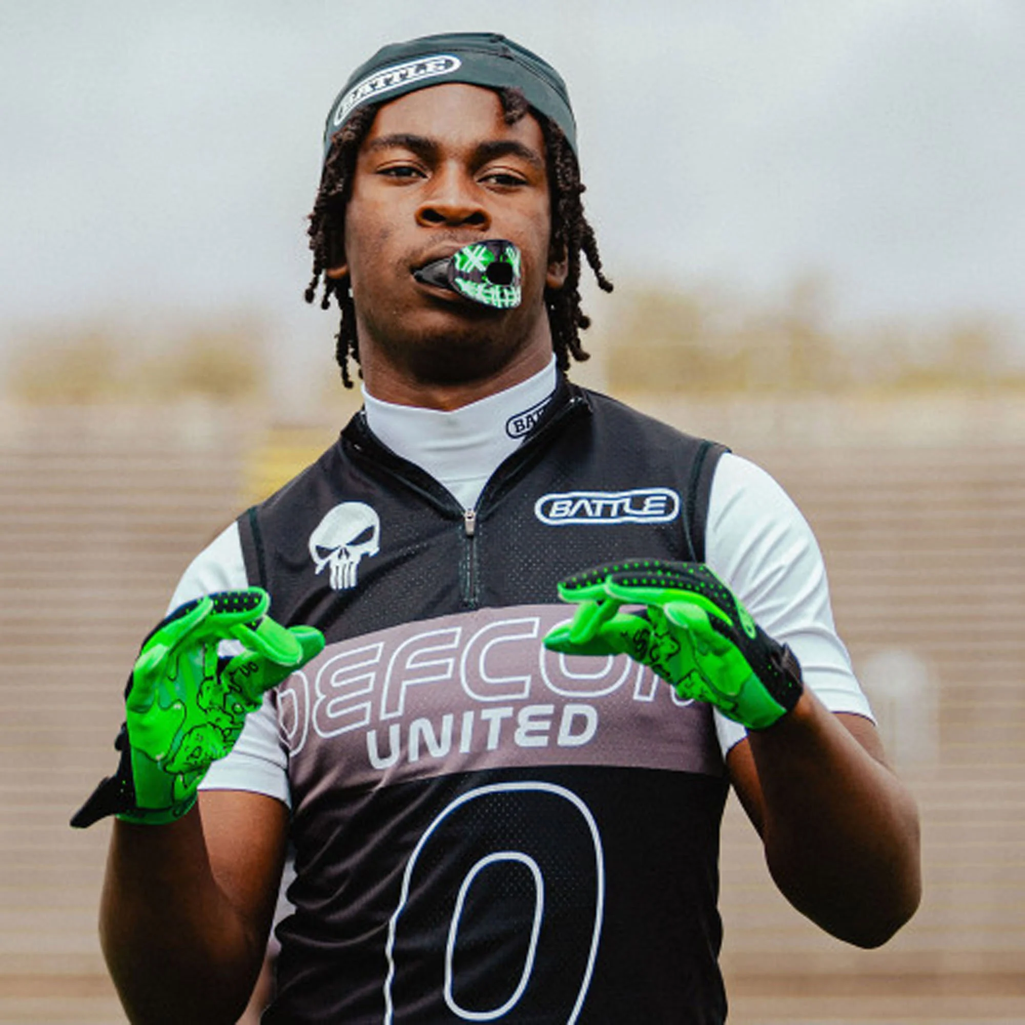 Battle Sports Adult  "Slime" Doom Speed Receiver Football Gloves - Image 2