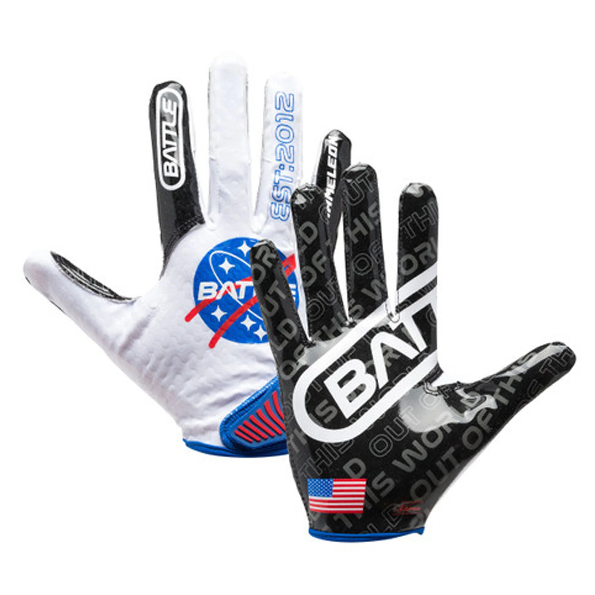 Battle Sports Adult  "Space" Chameleon Receiver Football Gloves - Image 3
