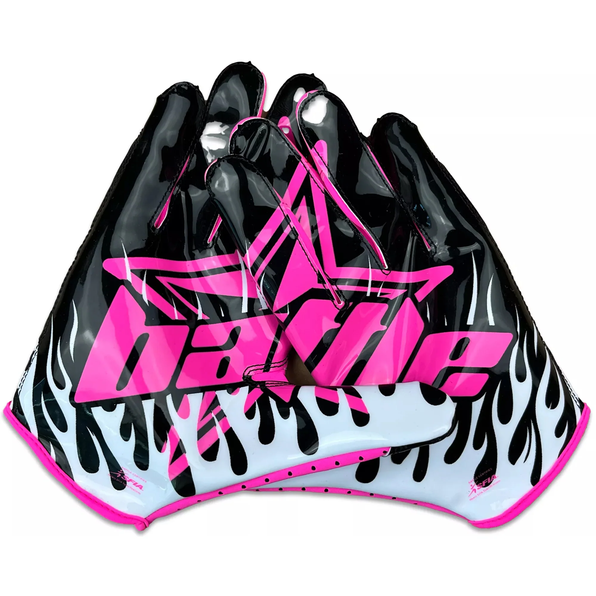 Battle Sports Adult "Astro" Doom Speed Receiver Football Gloves - Black/Pink - Image 2