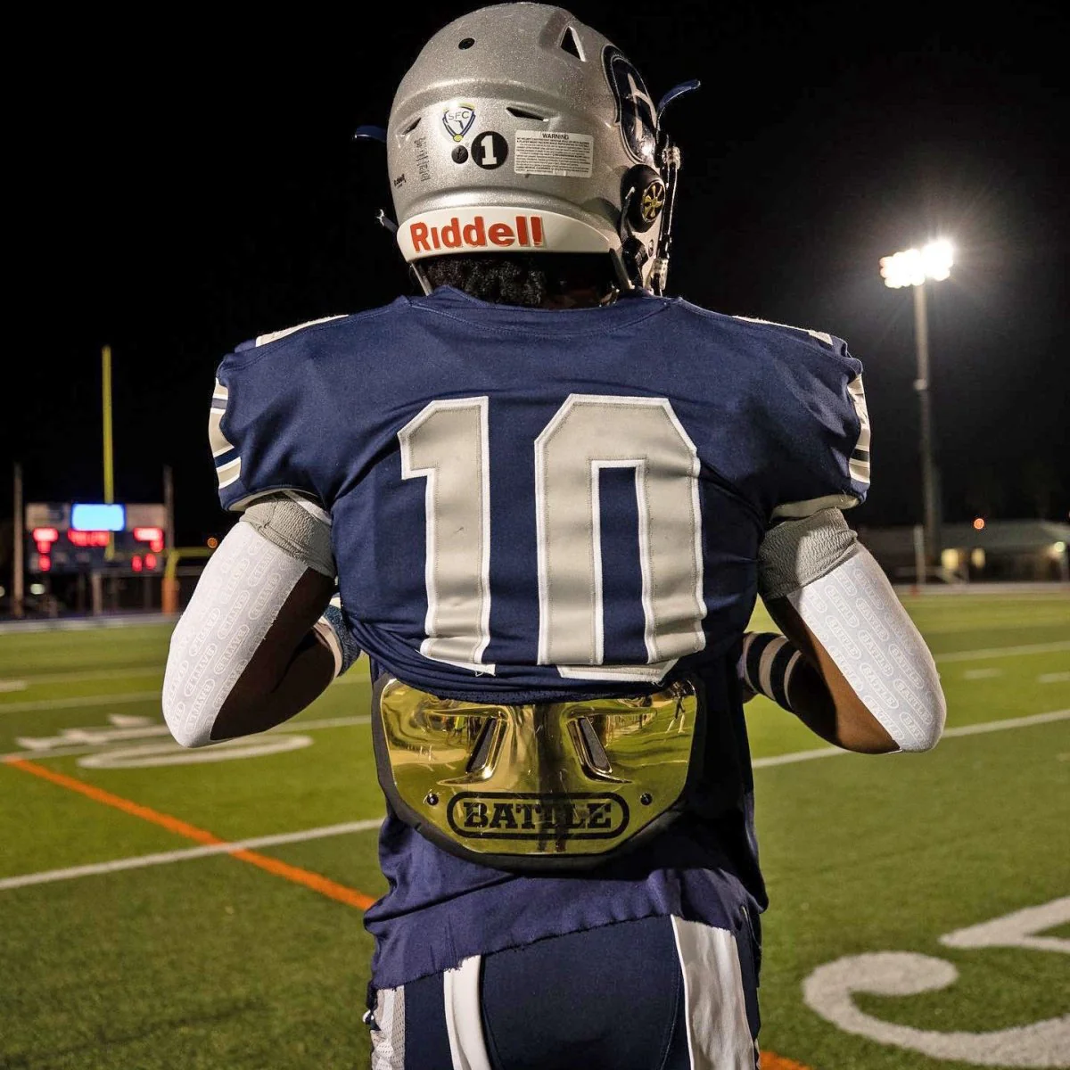 Battle Sports Beware of Dog Chrome Football Back Plate - Image 3