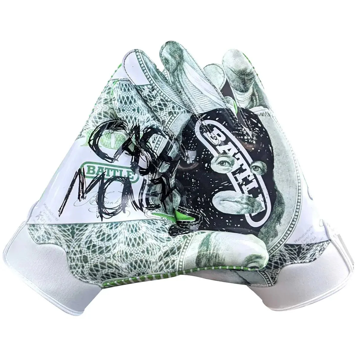 Battle Sports Cash Money Doom 1.0 Adult Football Receiver Gloves