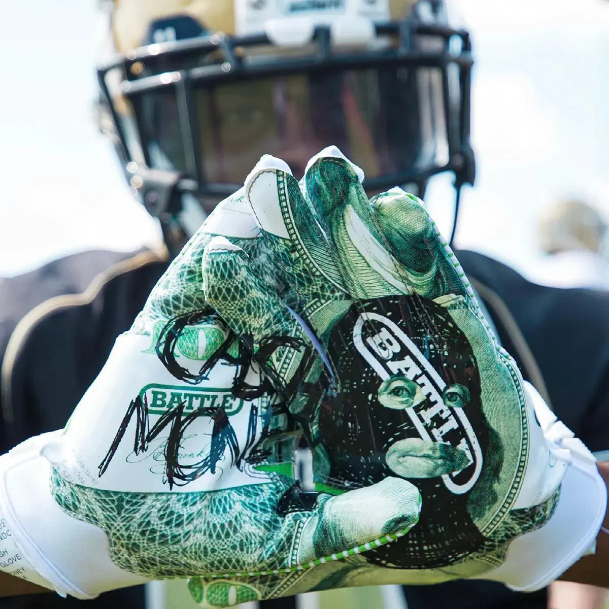 Battle Sports Cash Money Doom 1.0 Adult Football Receiver Gloves - Image 4