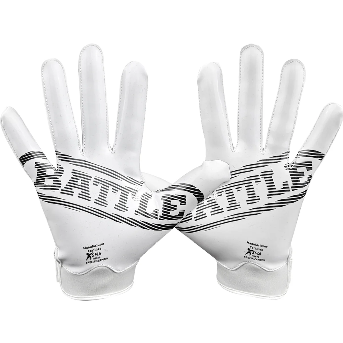 Battle Sports Doom 1.0 Adult Football Receiver Gloves - White - Image 2