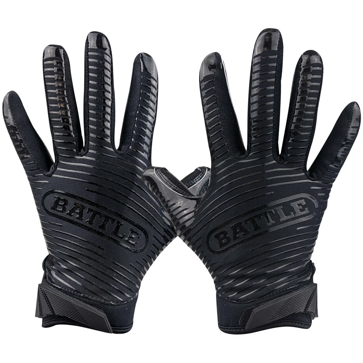 Battle Sports Doom 1.0 Youth Football Receiver Gloves - Black