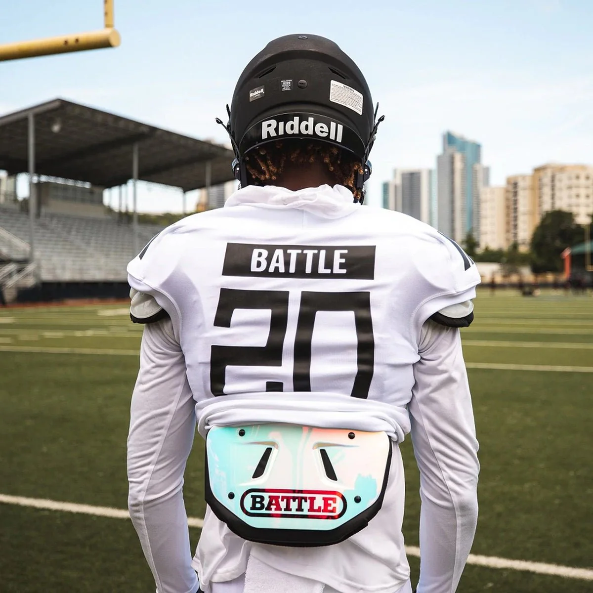 Battle Sports Iridescent Chrome Football Back Plate - Image 5