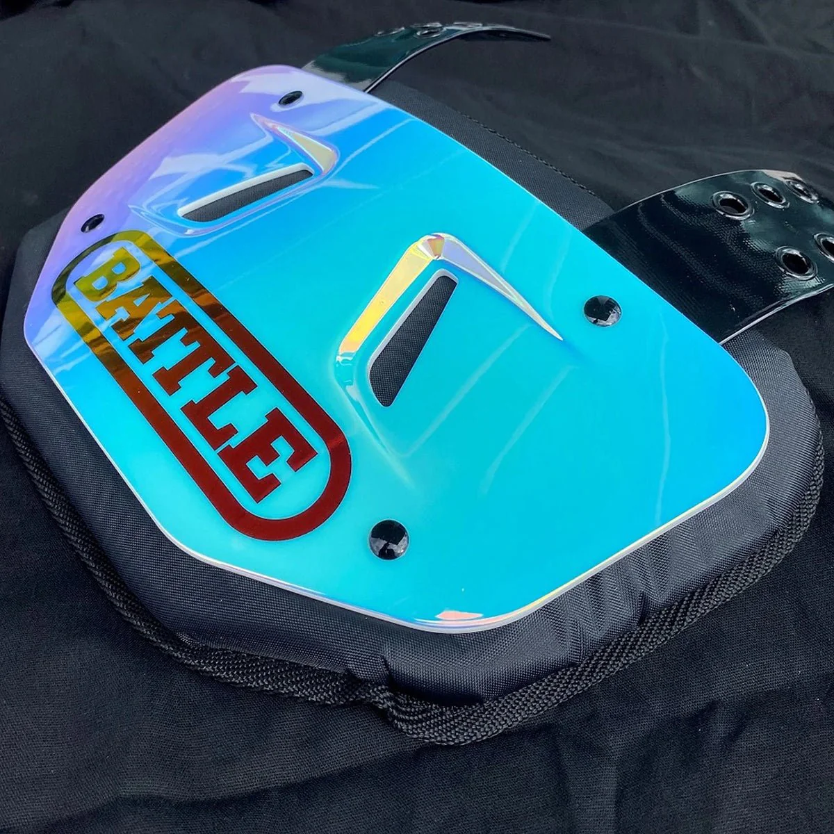 Battle Sports Iridescent Chrome Football Back Plate - Image 6
