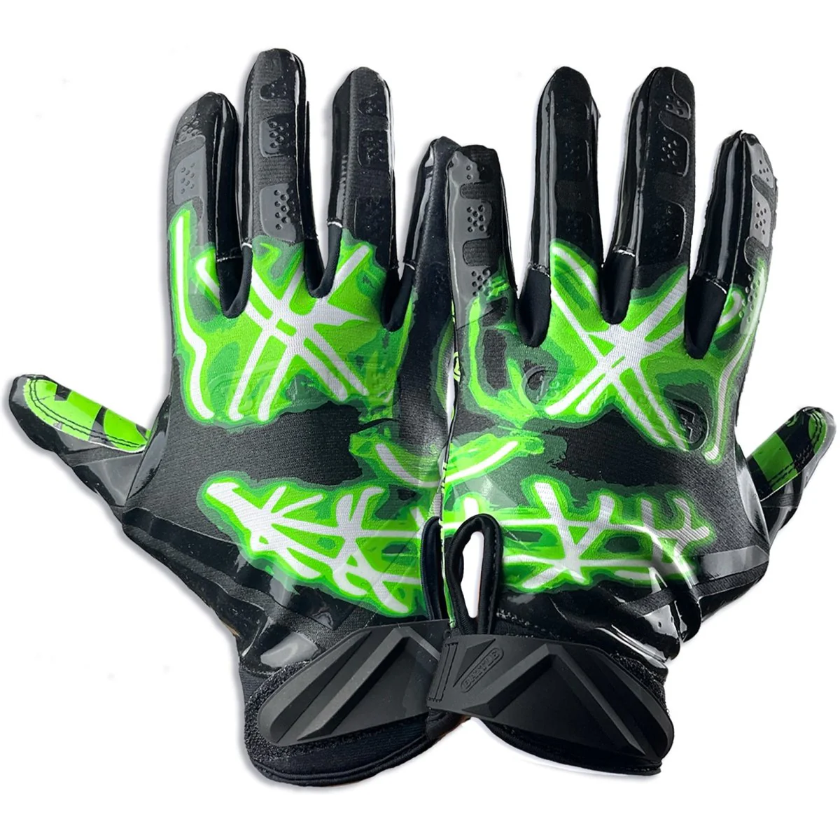 Battle Sports Nightmare You're Not Safe Football Receiver Gloves - Neon Green - Image 2