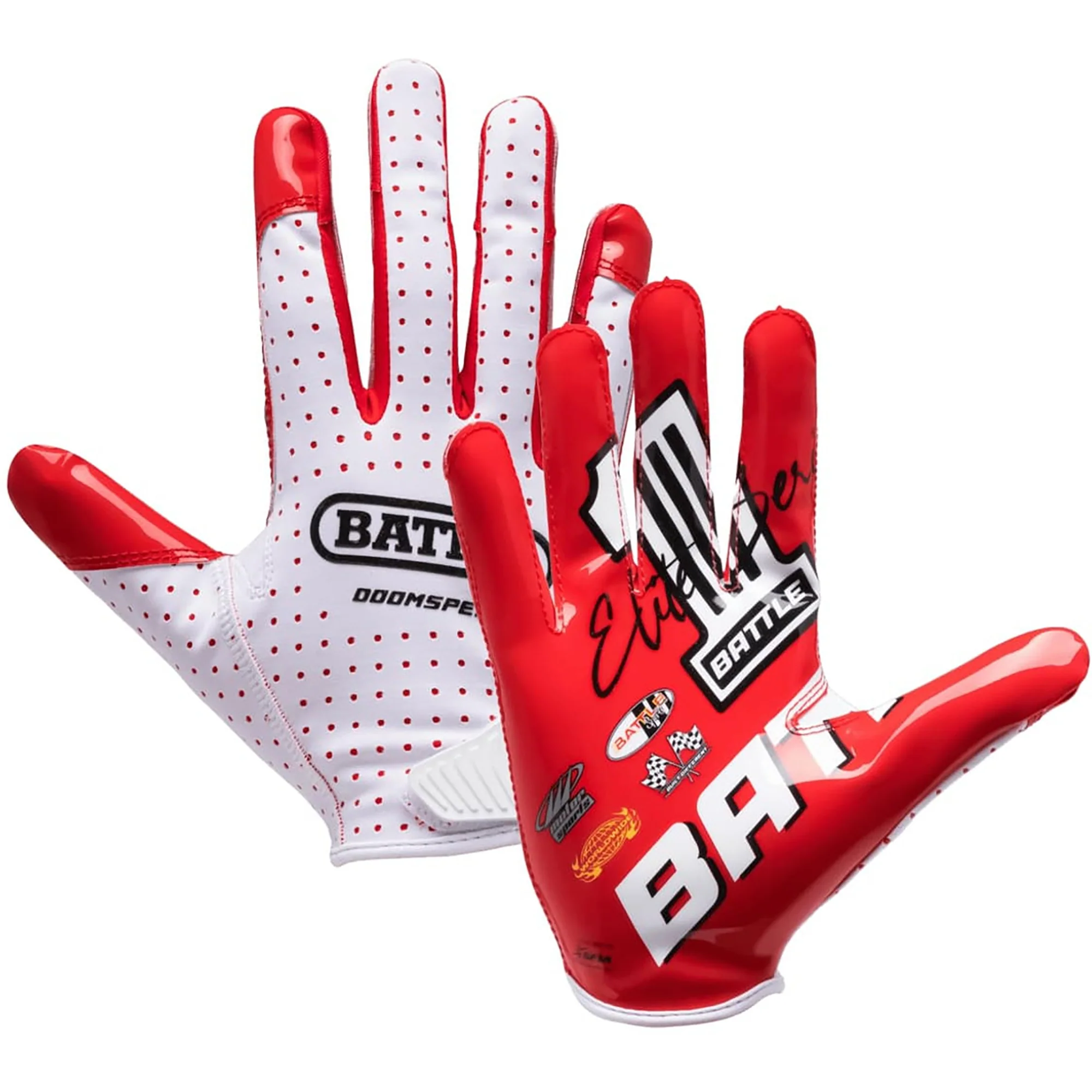 Battle Sports Adult "Racing" Doom Speed Receiver Football Gloves