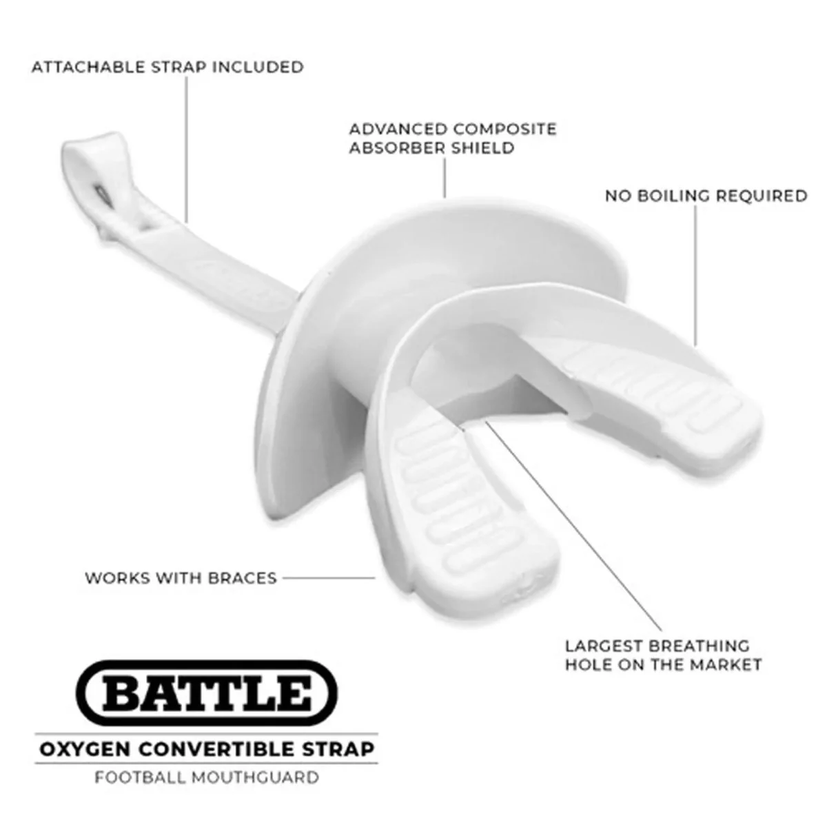 Battle Sports - "Racing" Oxygen Football Mouthguard - Pink/Yellow/Blue - Image 2