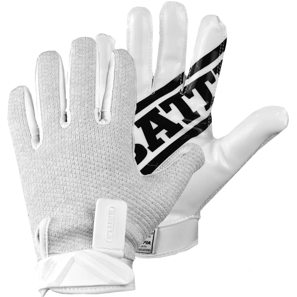 Battle Sports Receivers Ultra-Hitch Football Gloves - White