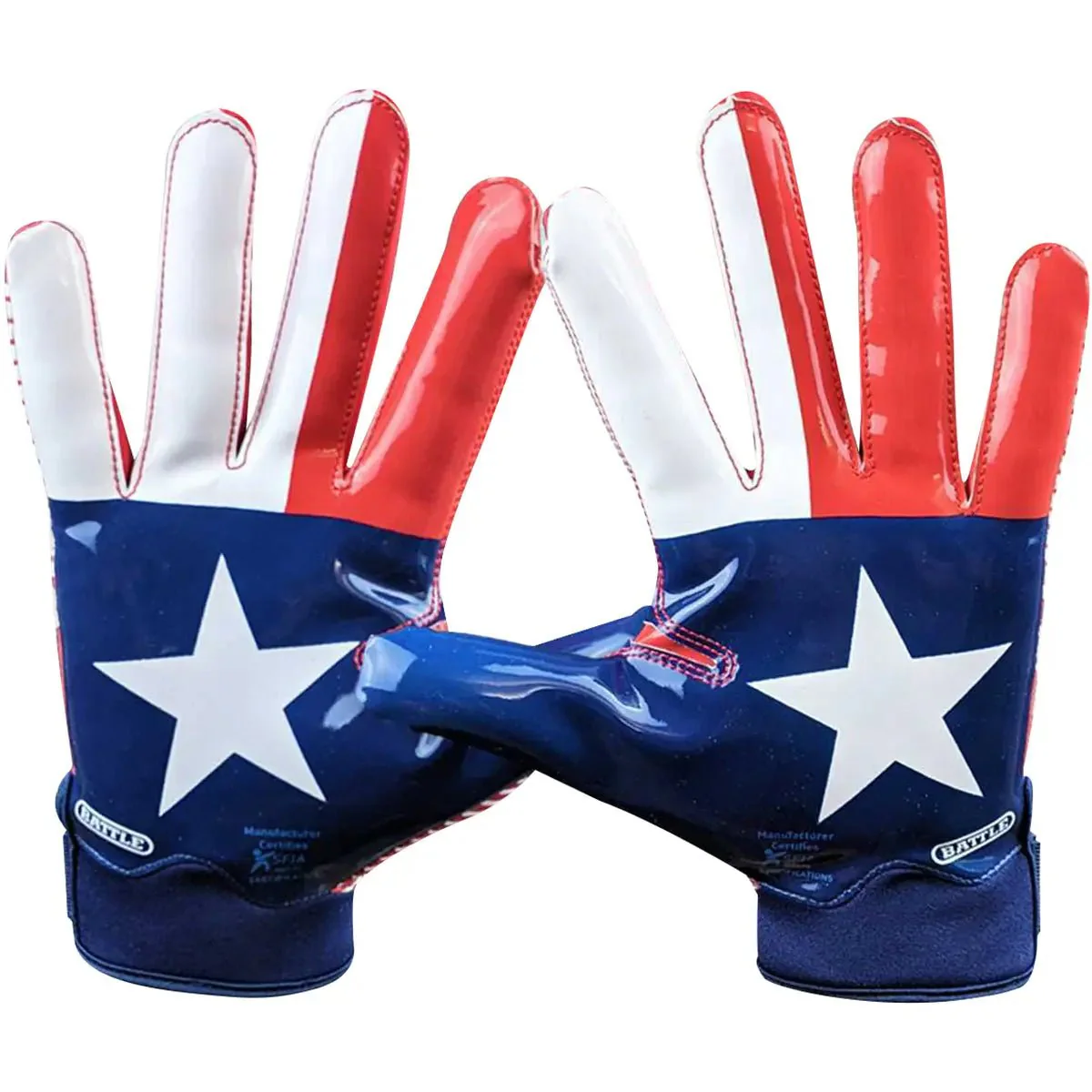 Battle Sports Texas Flag Doom 1.0 Adult Football Receiver Gloves - Image 2