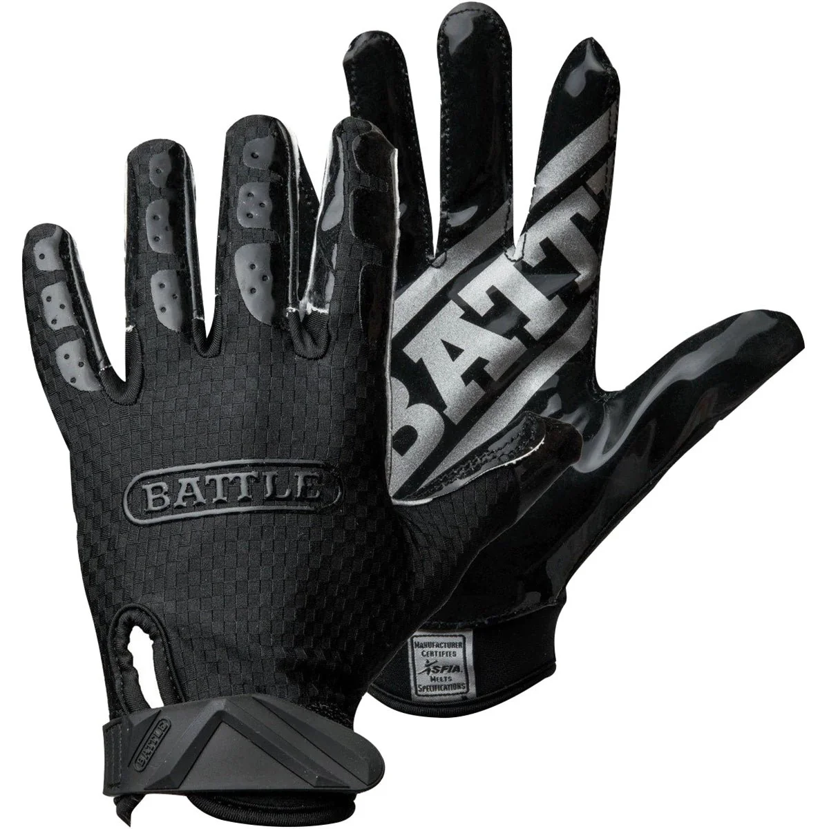 Battle Sports Triple Threat Football Receiver Gloves - Black