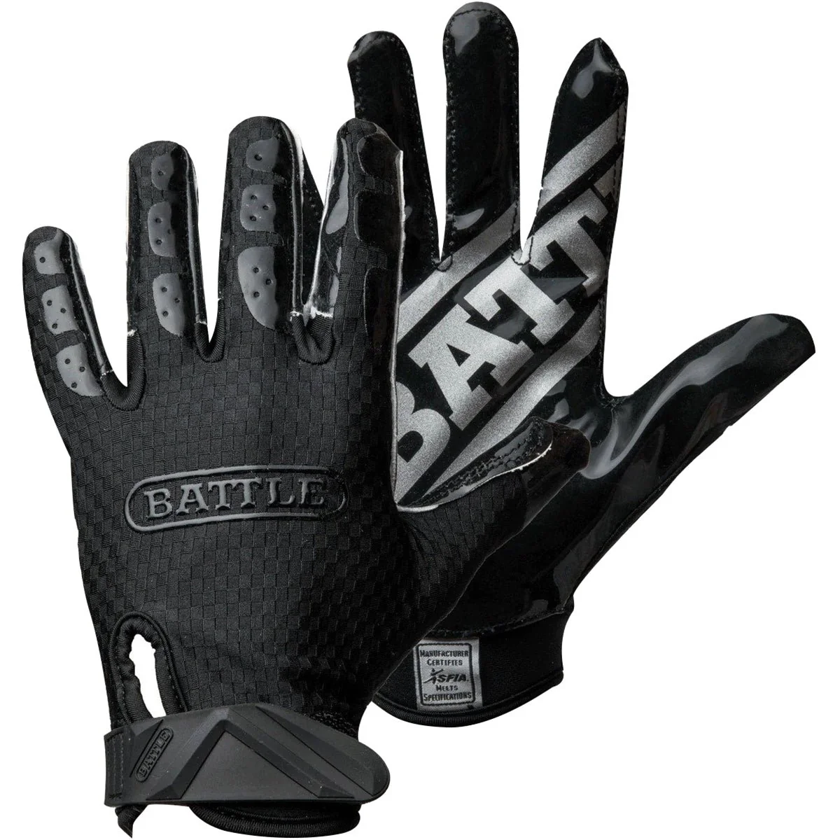 Battle Sports Triple Threat Football Receiver Gloves - Black - Image 3