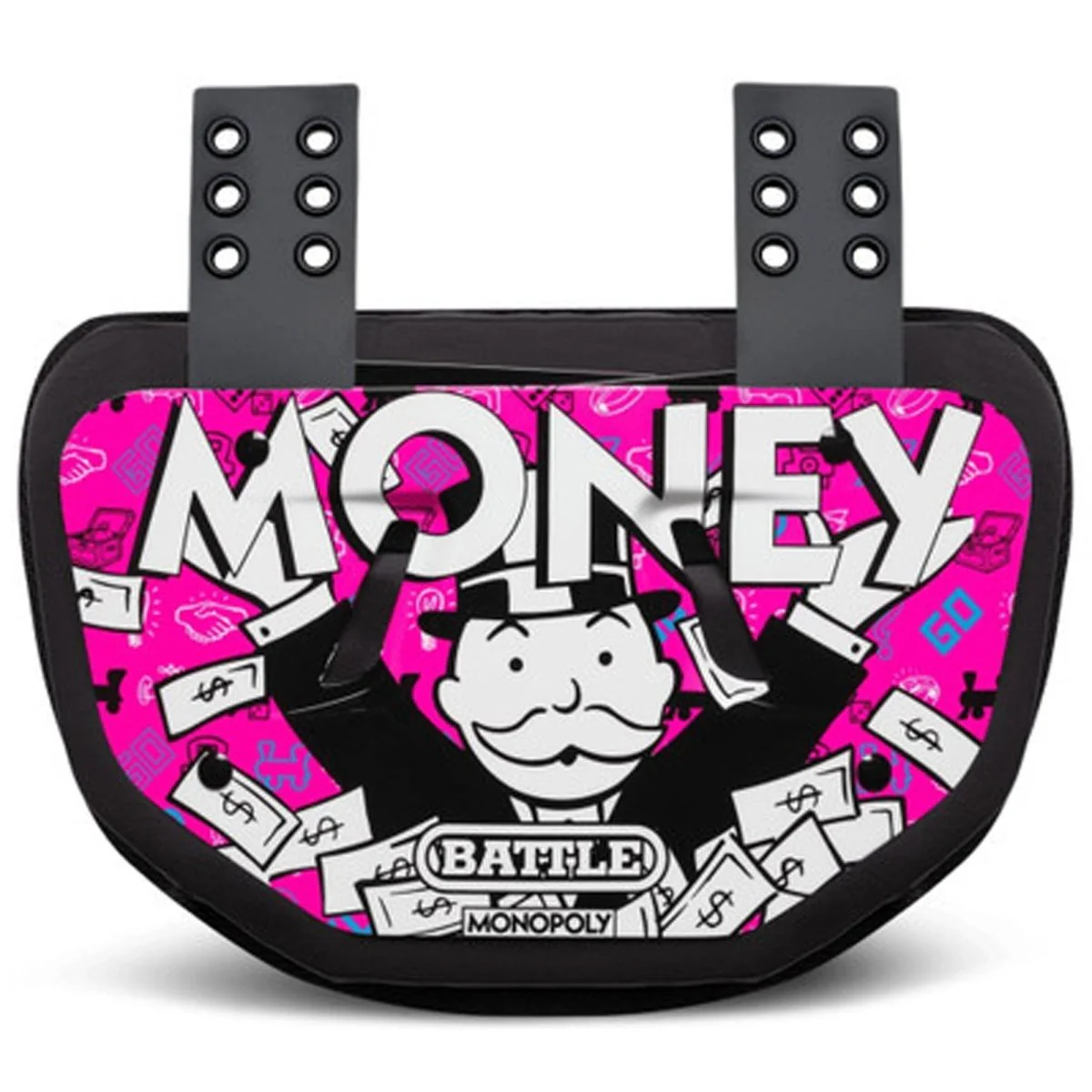 Battle Sports Youth Backplate "Money Man 3.0" - Neon Pink - Image 2