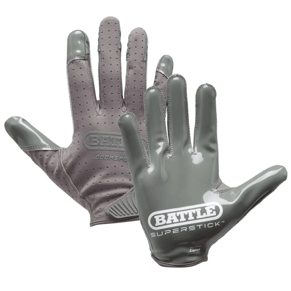 Battle Sports Youth Doom Speed Receiver Football Glove - Charcoal