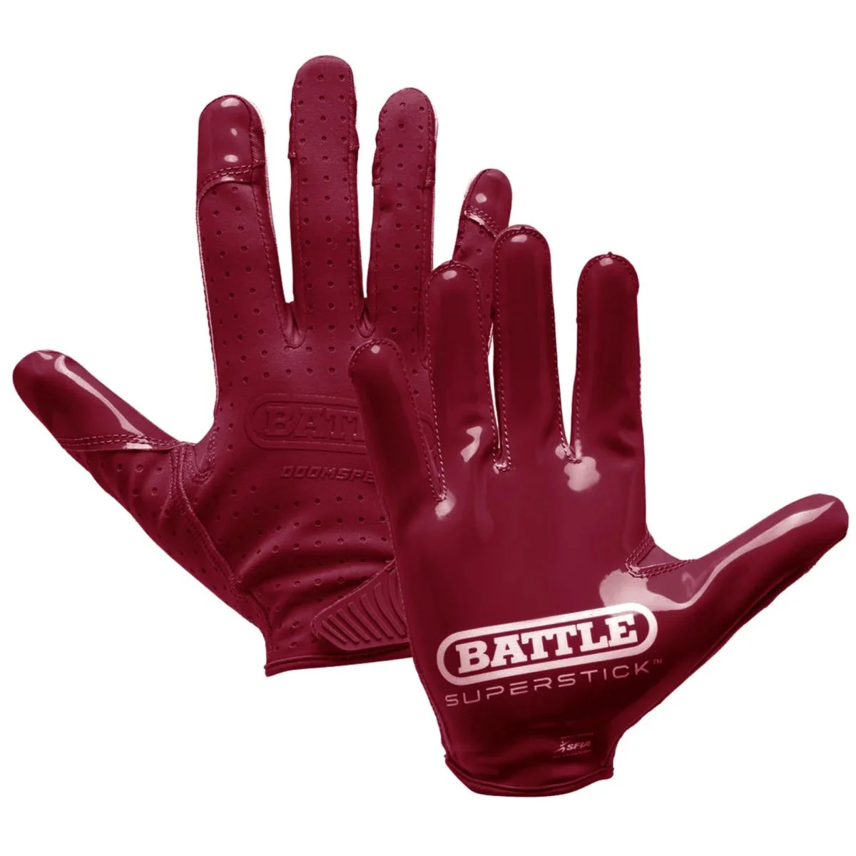 Battle Sports Youth Doom Speed Receiver Football Glove - Maroon