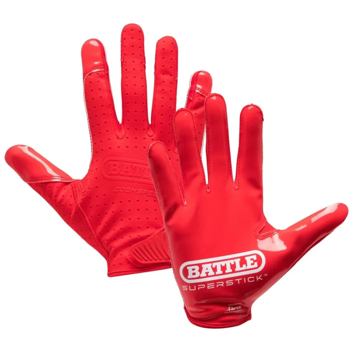 Battle Sports Youth Doom Speed Receiver Football Glove - Red