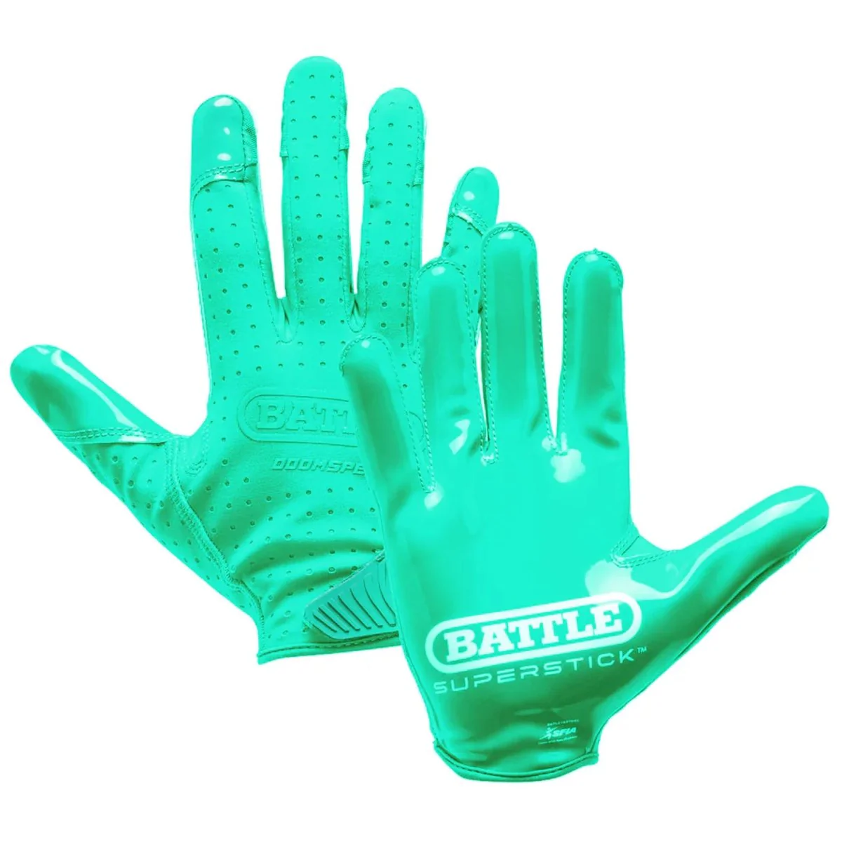 Battle Sports Youth Doom Speed Receiver Football Glove - Turquoise