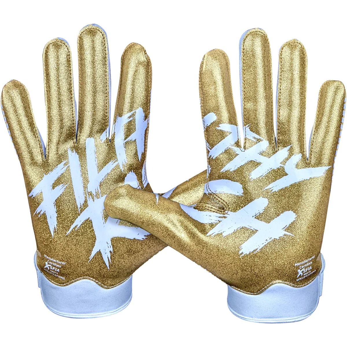 Battle Sports Youth Filthy Rich Doom 1.0 Football Receiver Gloves - Gold - Image 2