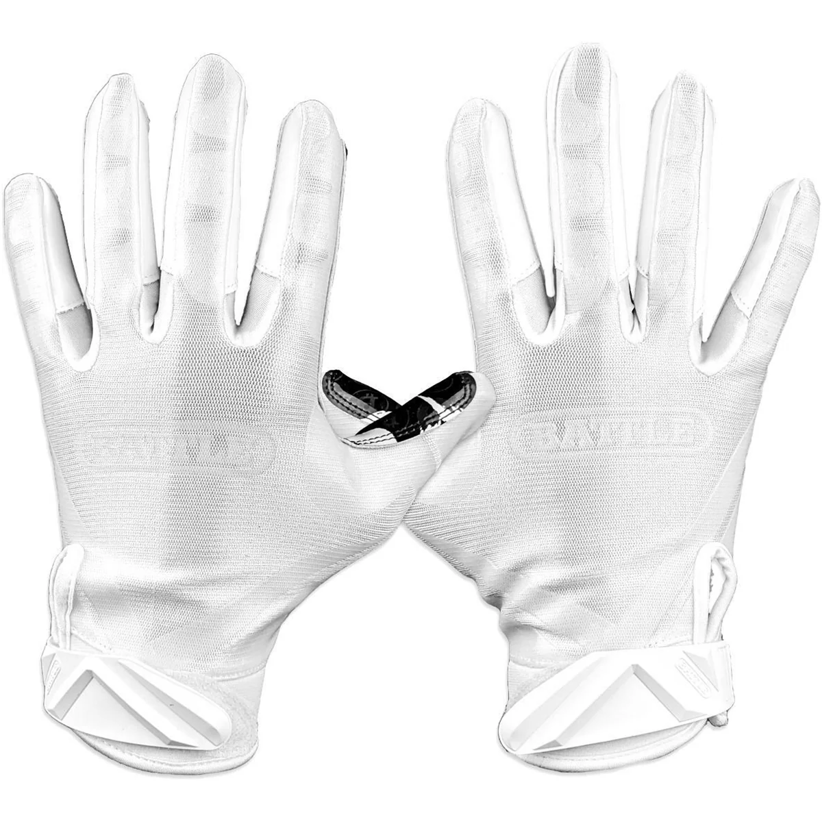 Battle Sports Youth Finally Rich 2.0 Football Gloves - White/Black - Image 2