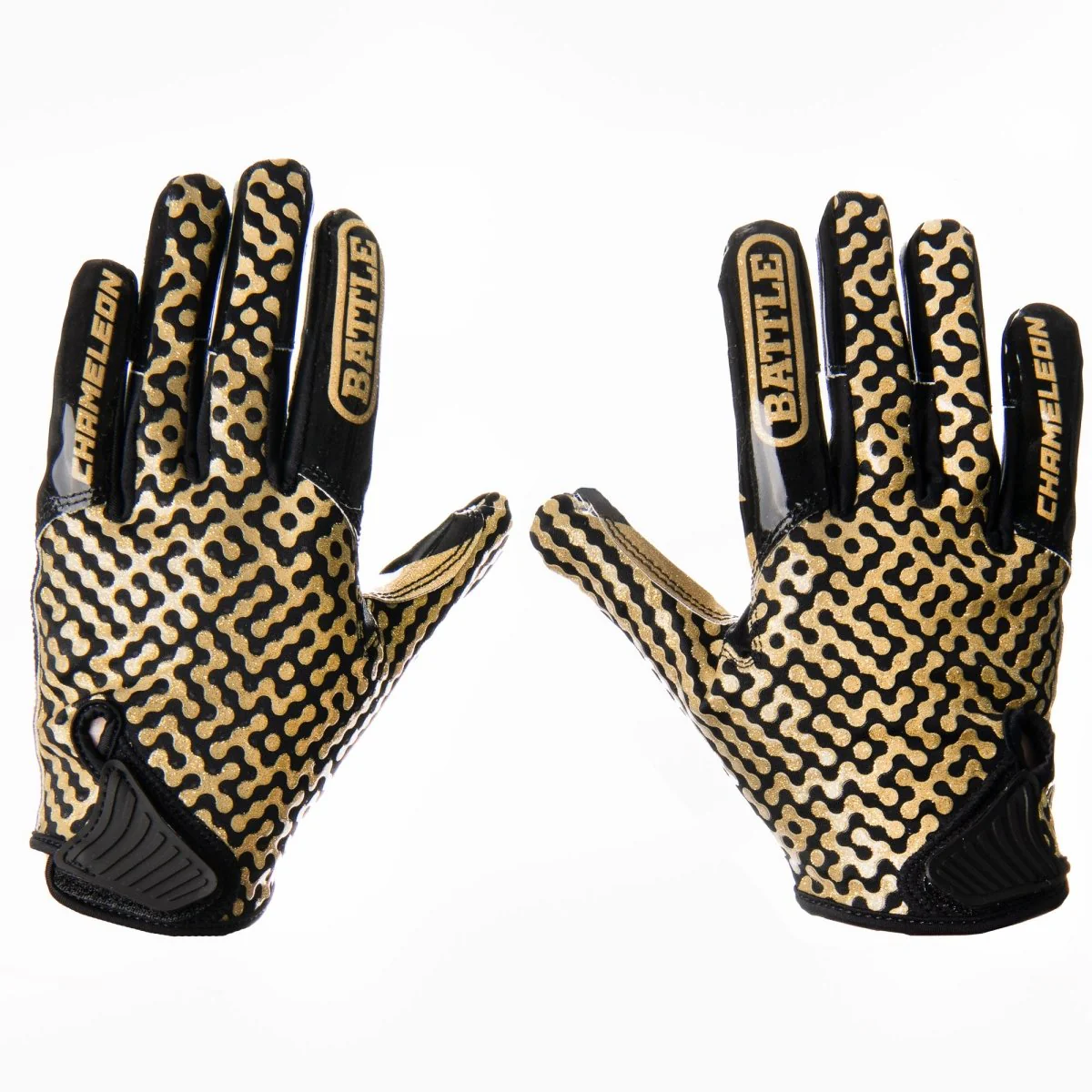 Battle Sports Youth "USA Flag" Chameleon Receiver Football Glove - Black/Gold - Image 2
