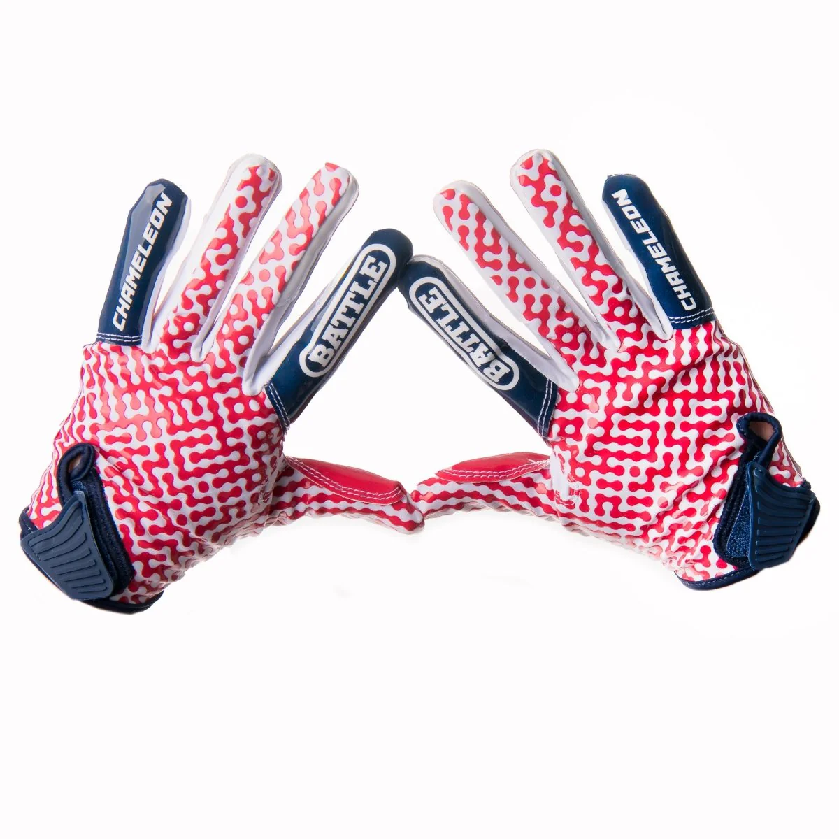Battle Sports Youth "USA Flag" Chameleon Receiver Football Glove - Red/White/Blue - Image 3
