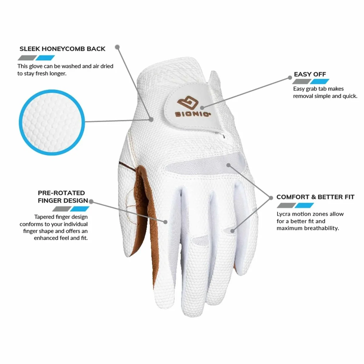 Bionic Gloves Women's RelaxGrip 2.0 DX Golf - Left - Caramel - Image 3
