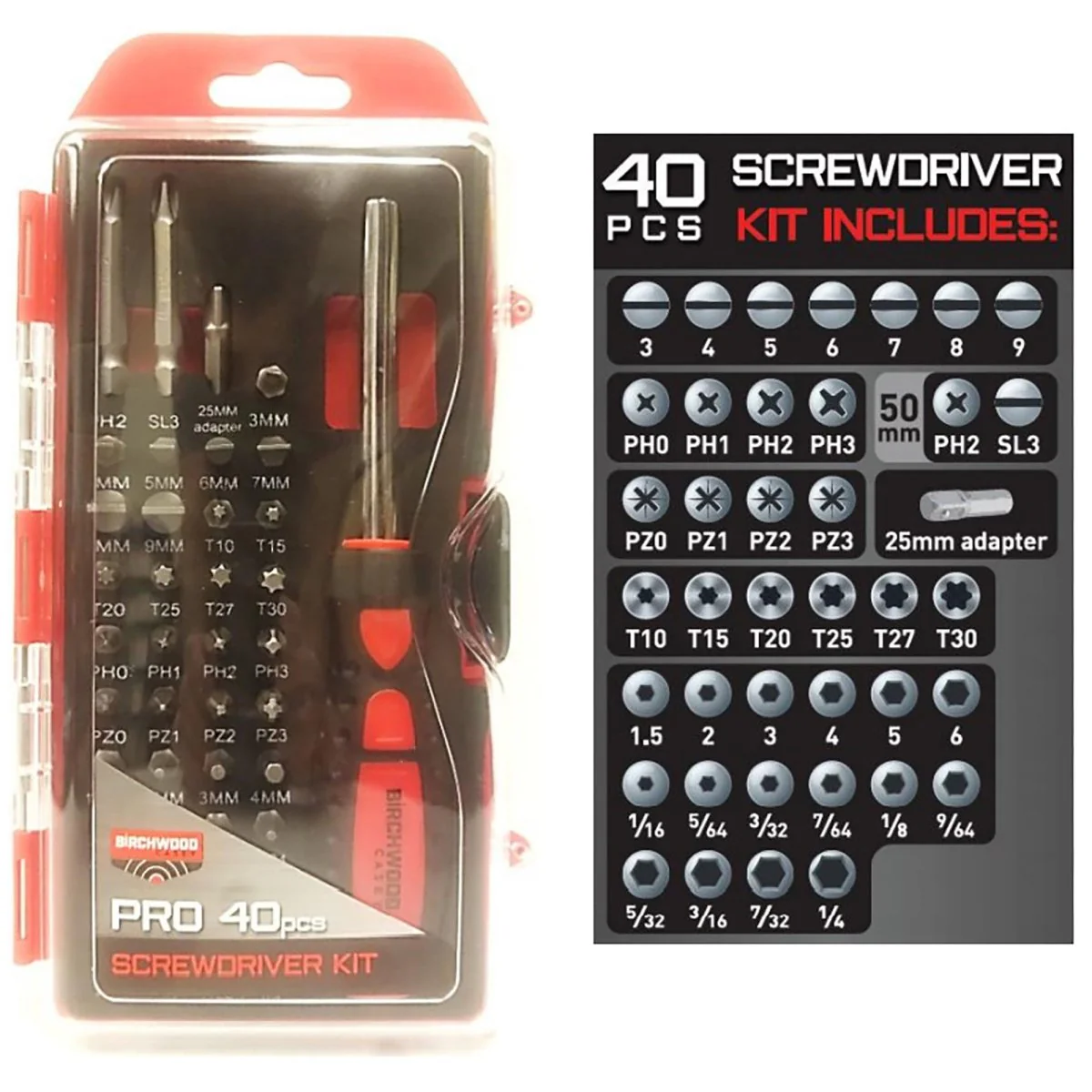 Birchwood Casey - Pro Screwdriver Kit - 40 Piece Kit with Case
